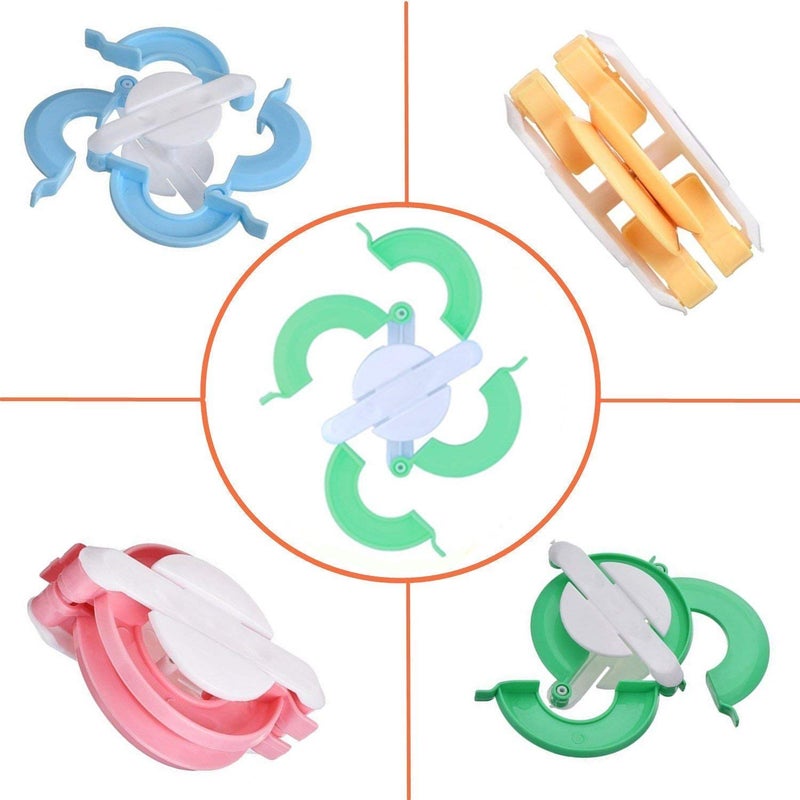 RRigo Pom Pom Maker, 4 Sizes Pompom Maker Tool Set for Fluff Ball Weave DIY Wool Yarn Knitting Craft Project for Knitting Lover +10PS Knitting Stitch Markers+10PS Plastic Needles+1PS Scissors - Image 3
